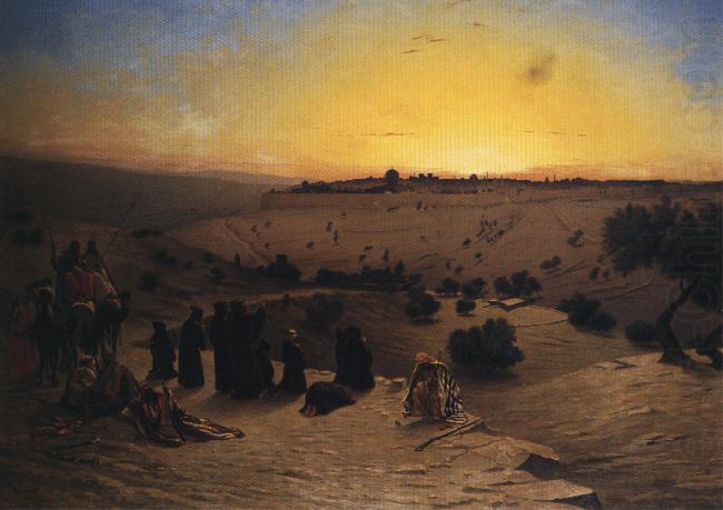 Charles - Theodore Frere Pilgrims Worshipping Outside Jerusalem